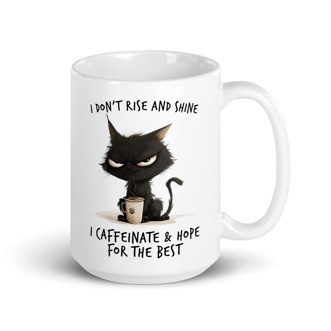 Funny Coffee Mug | I Don't Rise & Shine Cat Mug | Funny Mugger