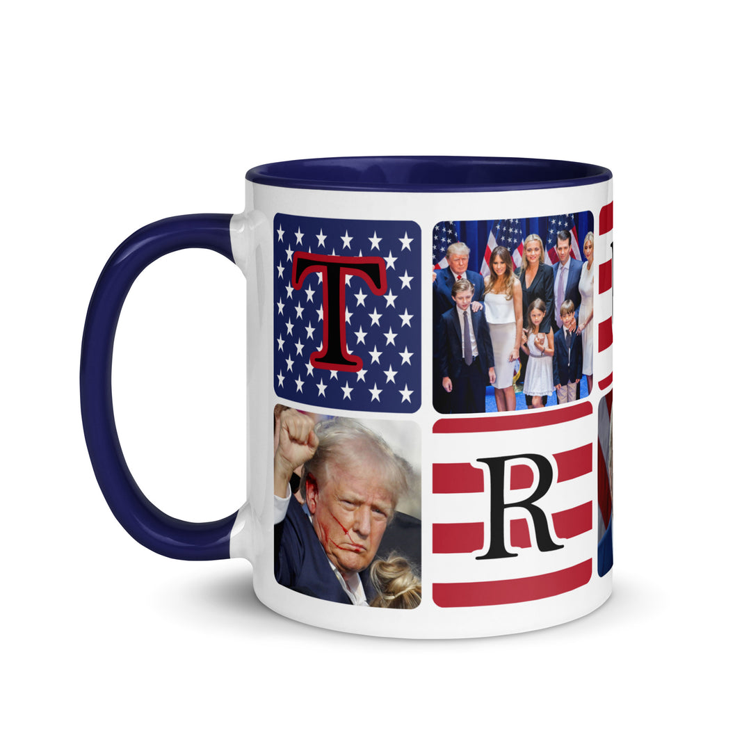 President Donald Trump American Flag Mug with Color Inside Funny Coffee Mug | Funny Mugger