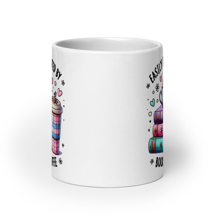 Funny Coffee Mug | Easily Distracted By Books & Coffee Mug | Funny Mugger